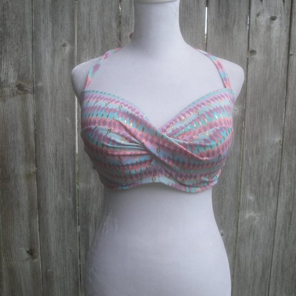 Shade & Shore Pastel Pink 36DDD Swim Top Sim Bra NEW with Tags - Picture 1 of 4